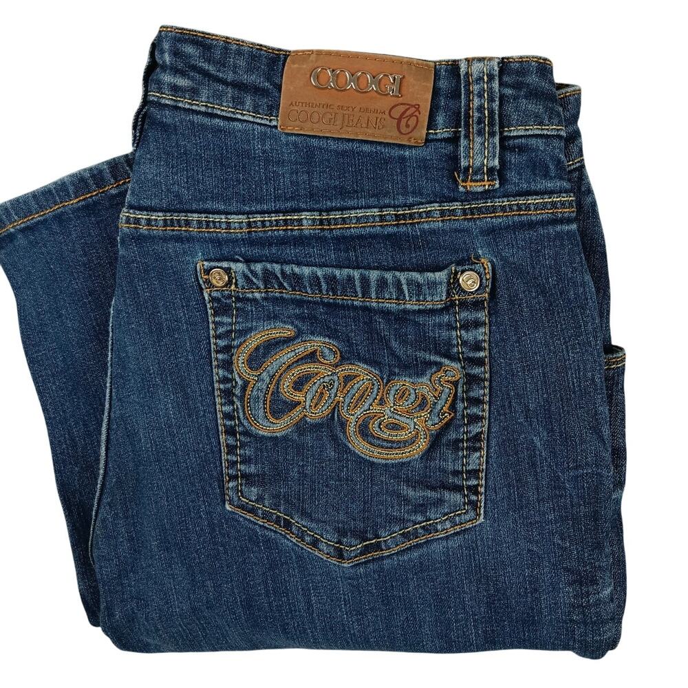 Coogi Denim Jeans Womens 11/12 31X31 Blue Embroidered Spellout Regular‎ Straight